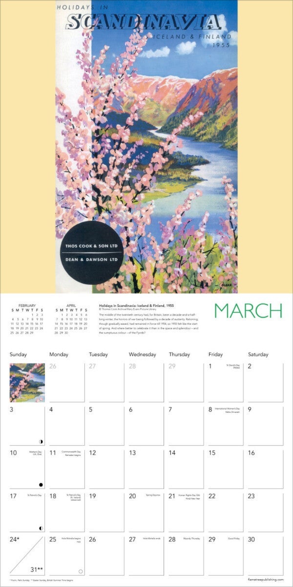 Kalender 2024 Eng Travel Posters 30x30cm