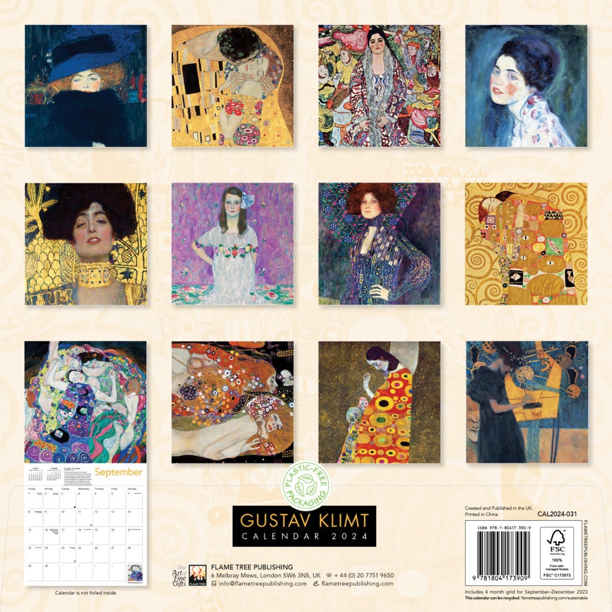 Gustav Klimt Wall Calendar 2024 (Art Calendar)