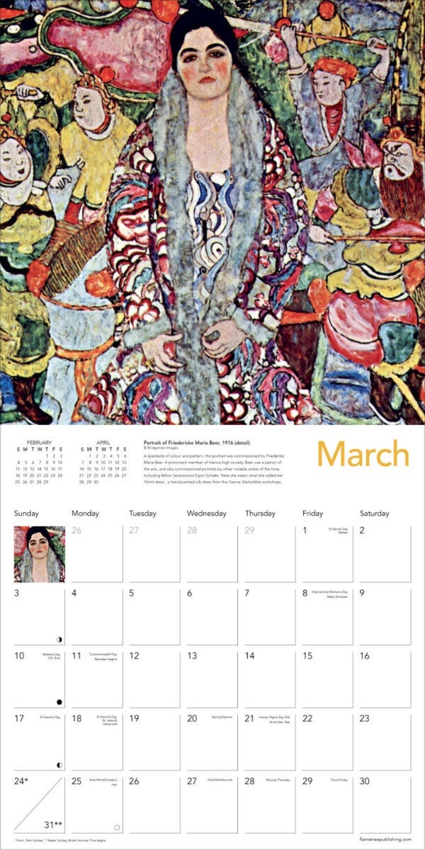 Gustav Klimt Wall Calendar 2024 (Art Calendar)