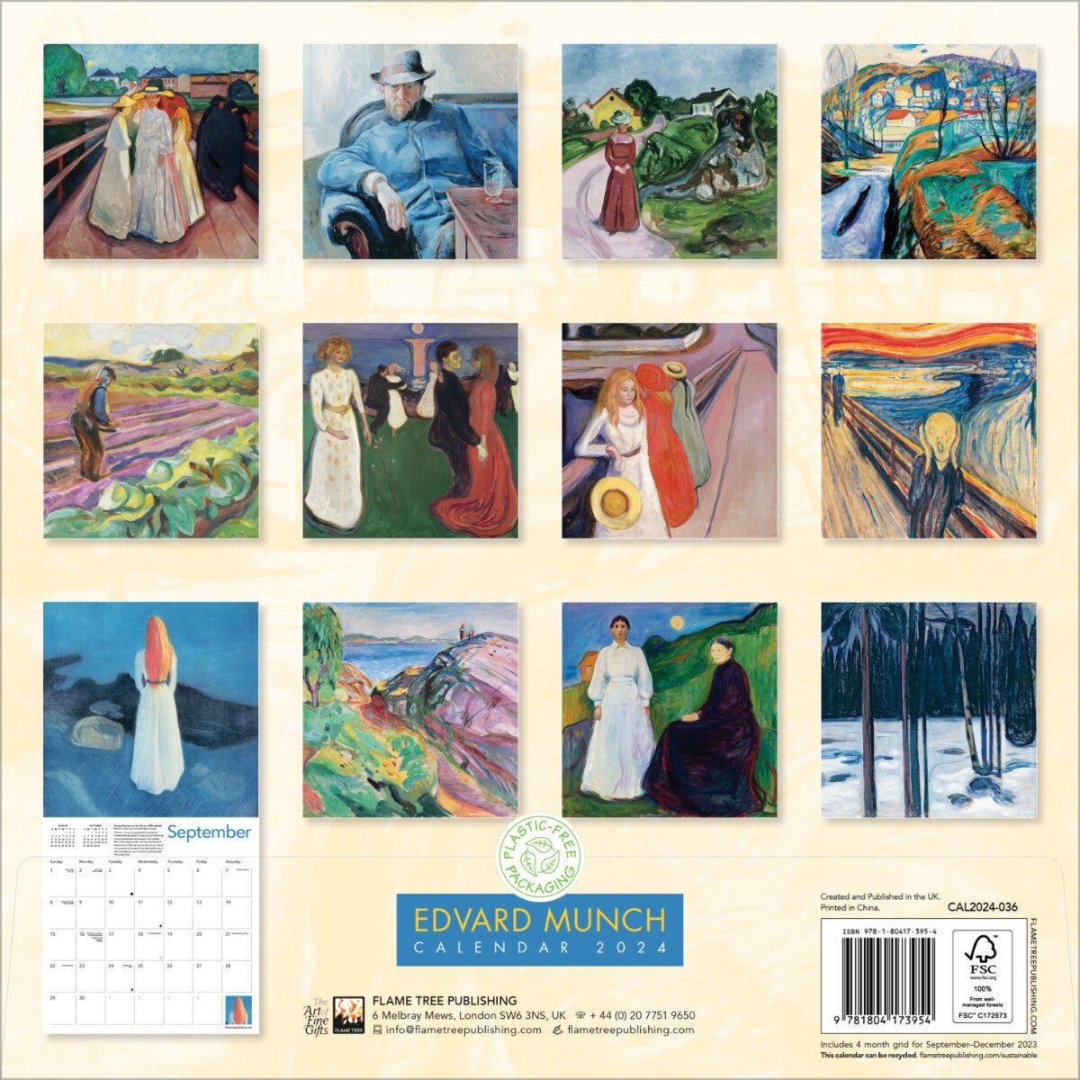 Kalender 2024 Edvard Munch 30x30cm