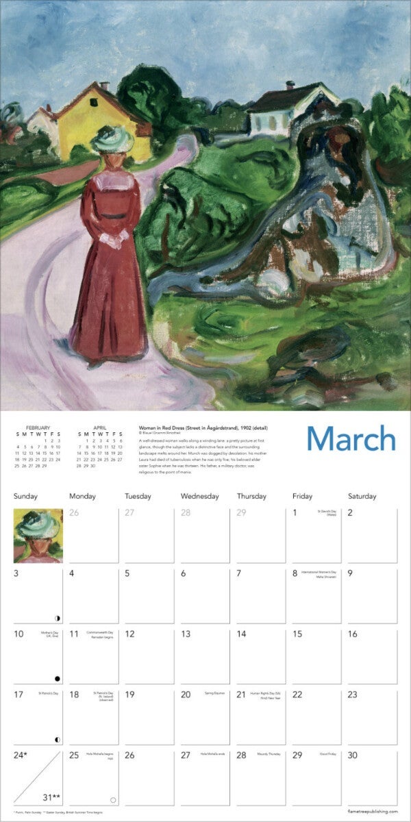 Kalender 2024 Edvard Munch 30x30cm