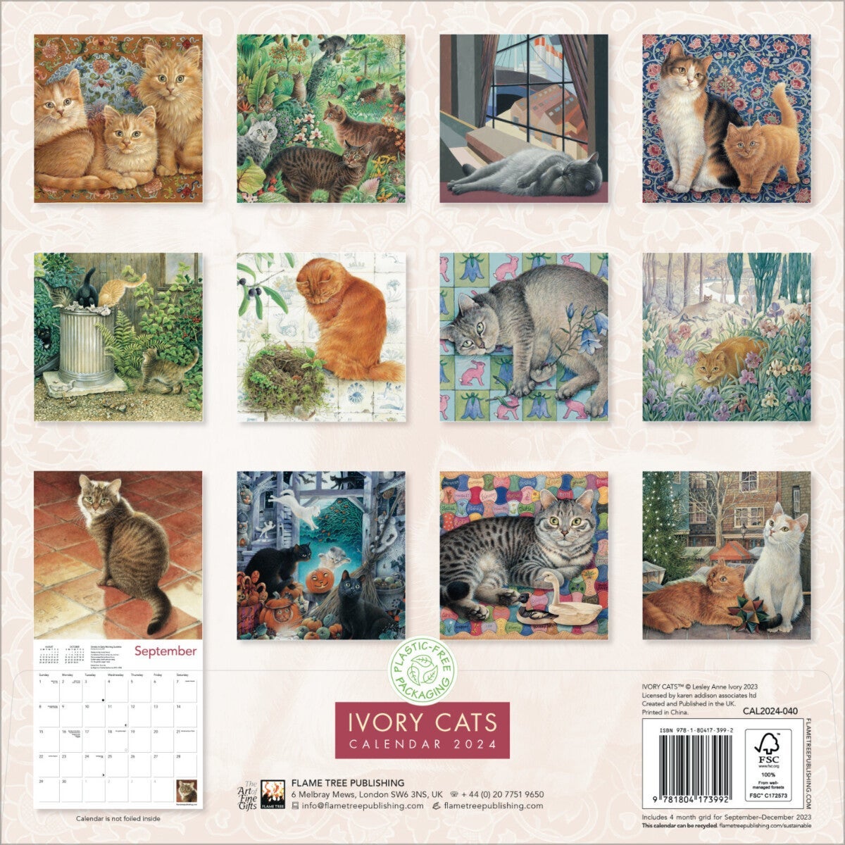 Kalender 2024 Ivory Cats 30x30cm