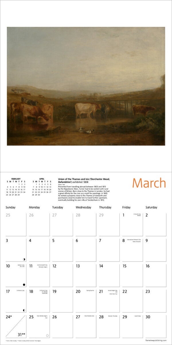 Kalender 2024 Turner Britain 30x30cm