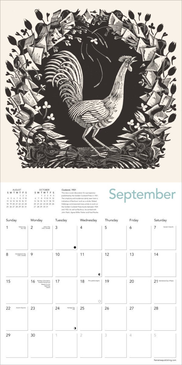 Kalender 2024 Eric Ravilious 30x30cm