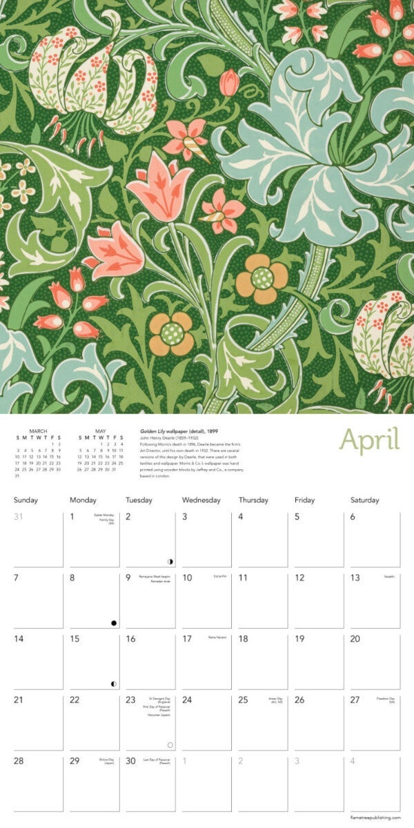 Kalender 2024 William Morris 30x30cm