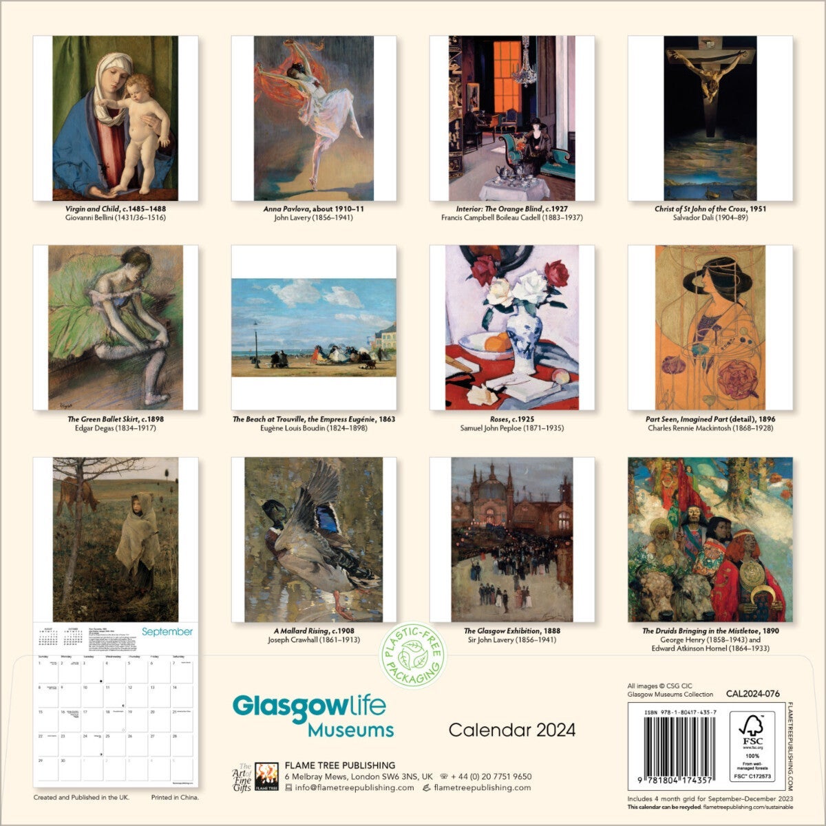 Kalender 2024 Glasgow Museums 30x30cm