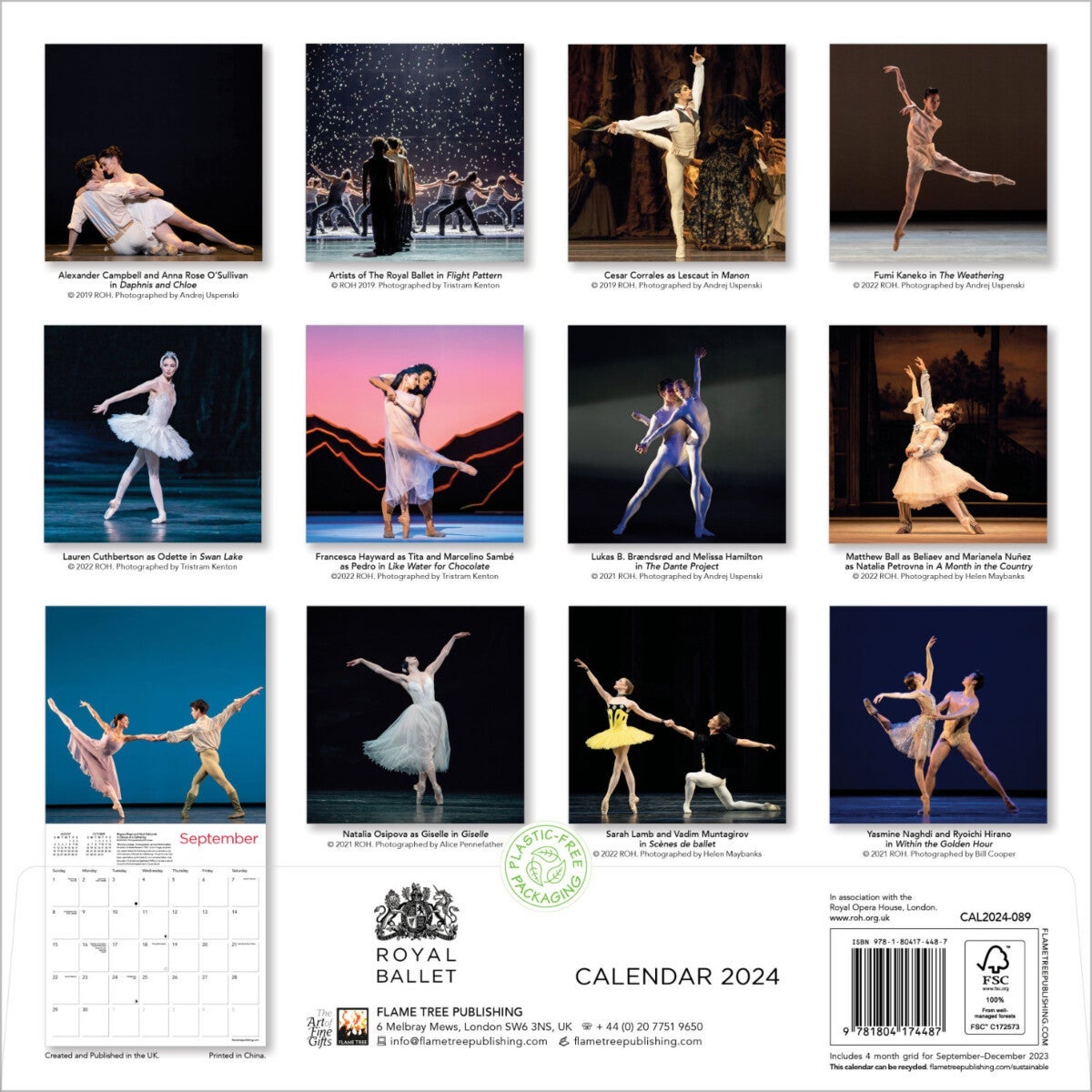 Kalender 2024 Royal Ballet 30x30cm