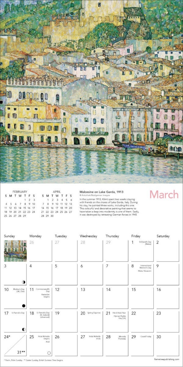 Kalender 2024 Gustav Klimt 18x18cm