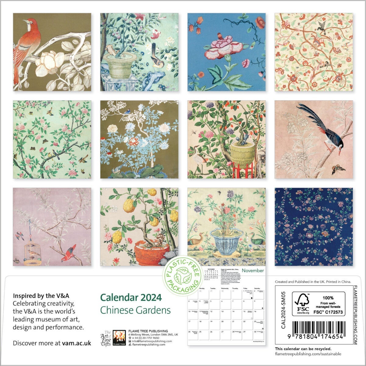 Kalender 2024 Chinese Garden 18x18cm