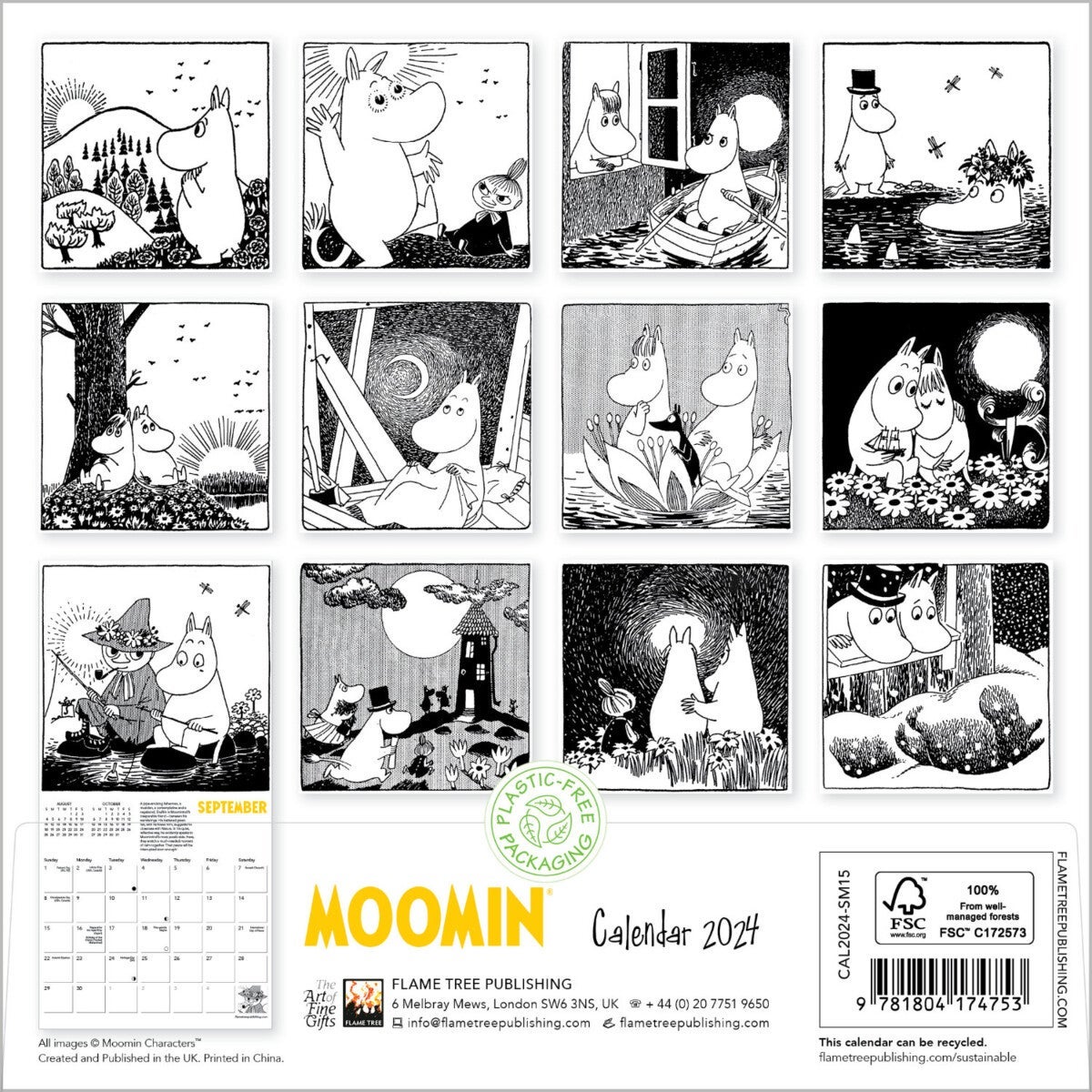 Kalender 2024 Moomin 18x18cm