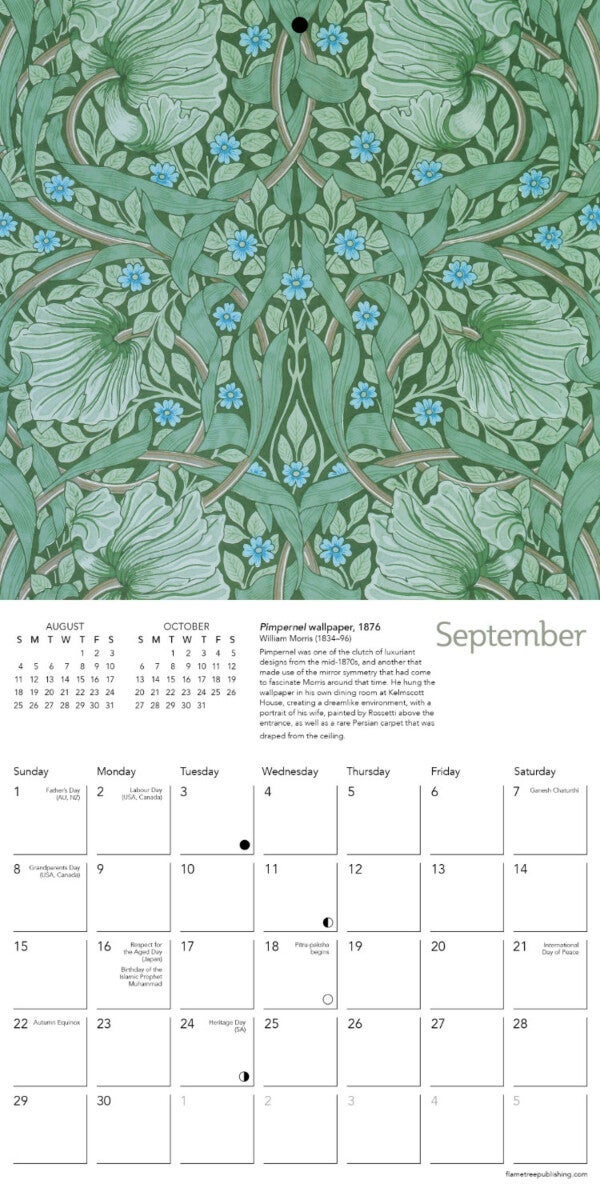 Kalender 2024 William Morris 18x18cm