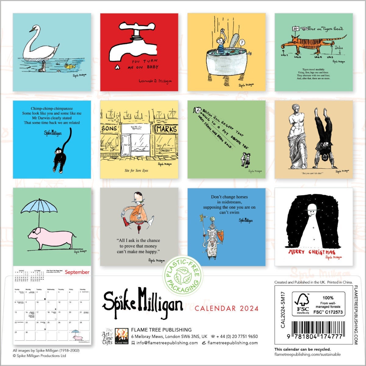 Kalender 2024 Spike Milligan 18x18cm