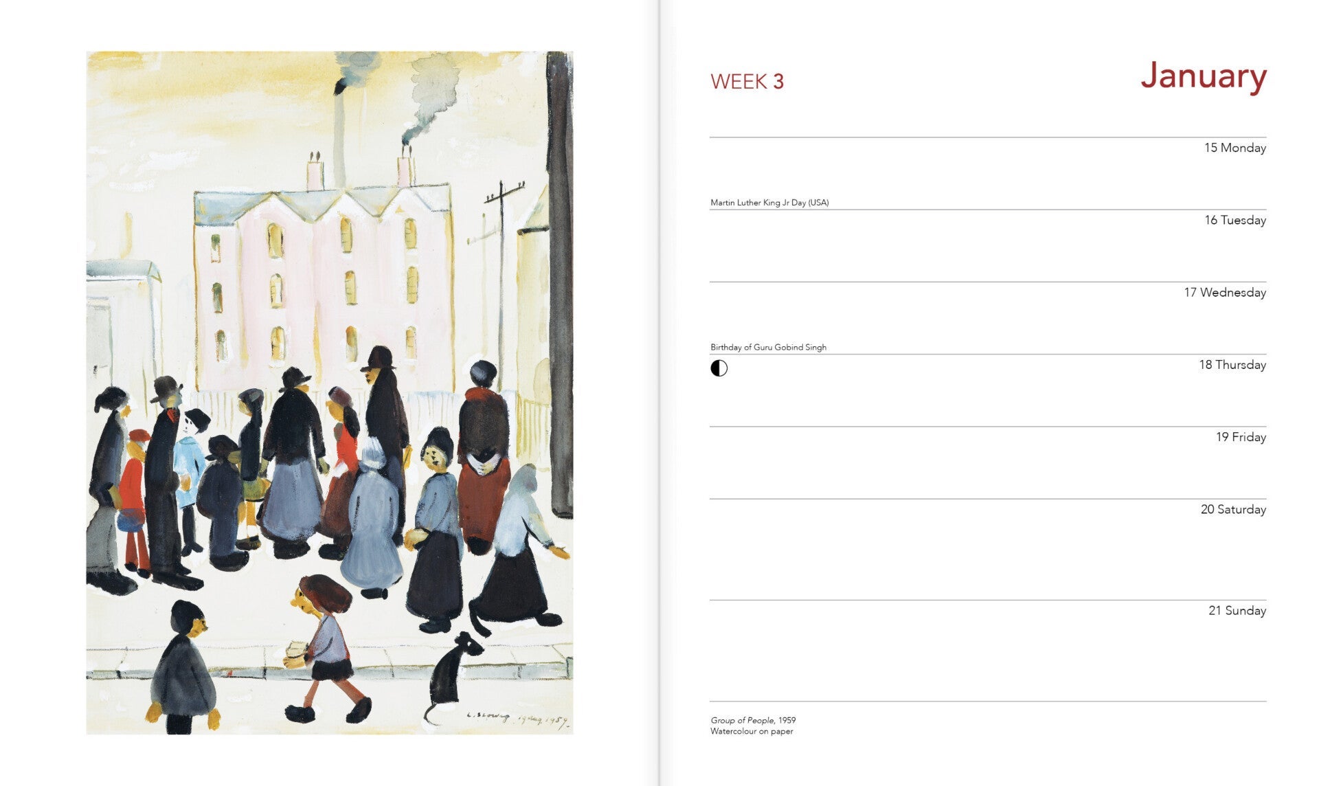 Desk Diary 2024 LS Lowry 193x230mm