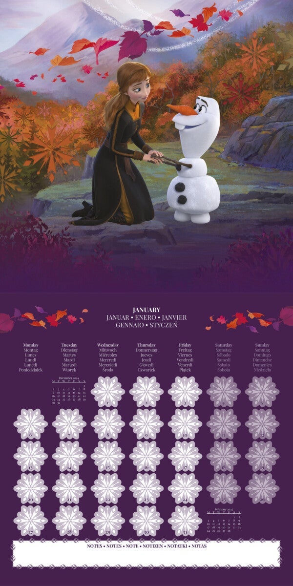 Kalender 2025 FROZEN 30x30cm