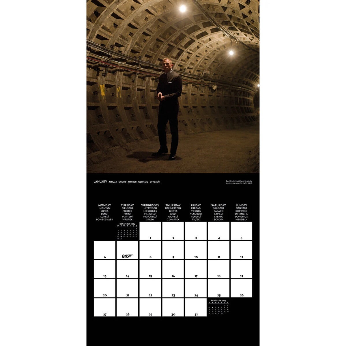 Kalender 2025 JAMES BOND 30x30cm