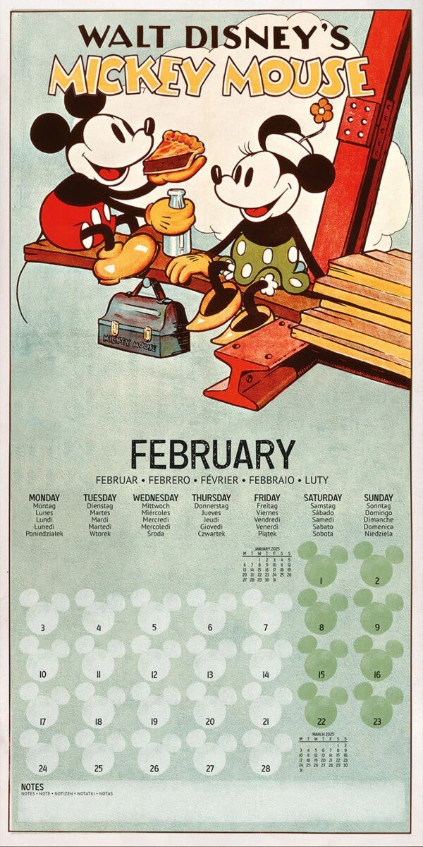 Kalender 2025 MICKEY & MINNIE 30x30cm