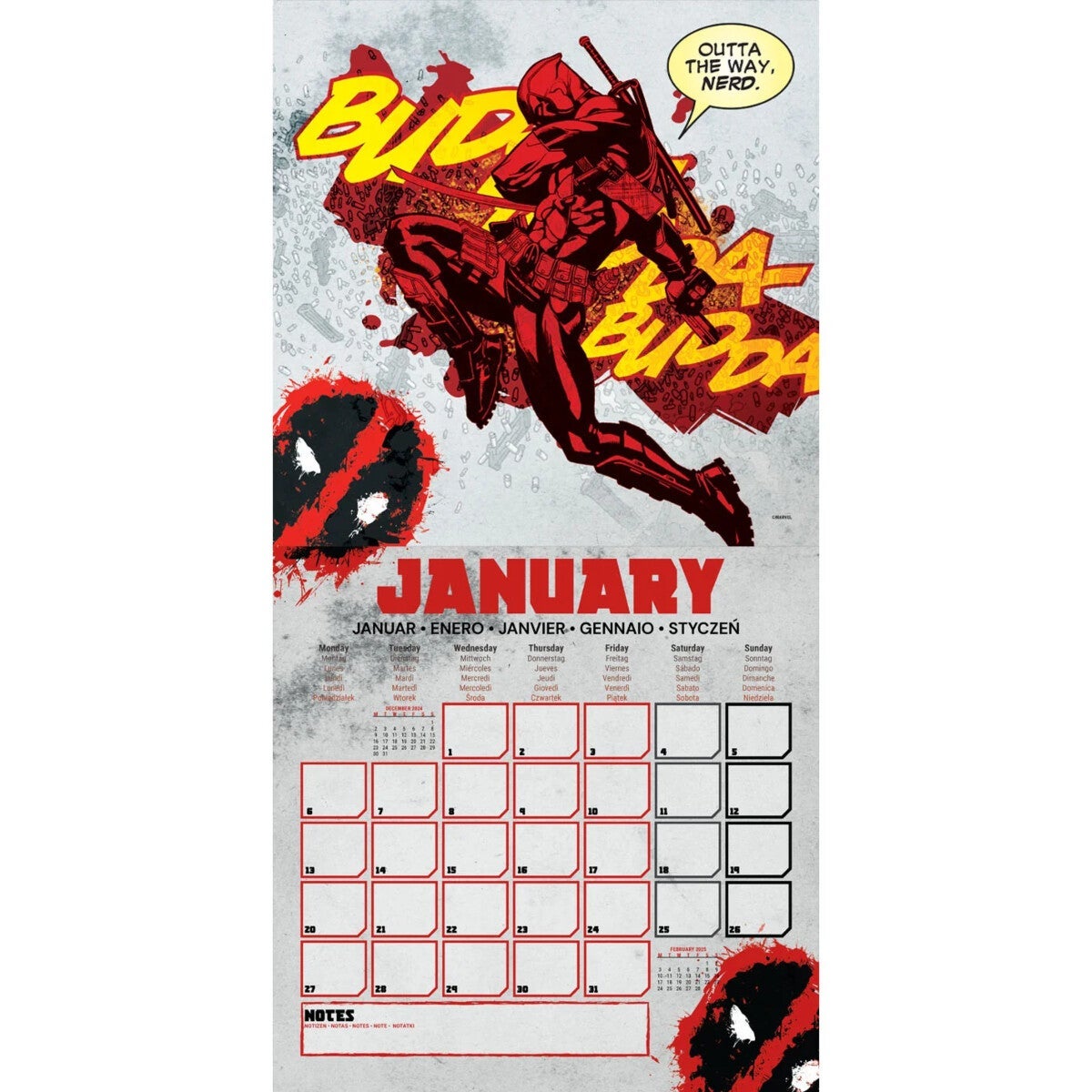Deadpool 2025 Square Calendar