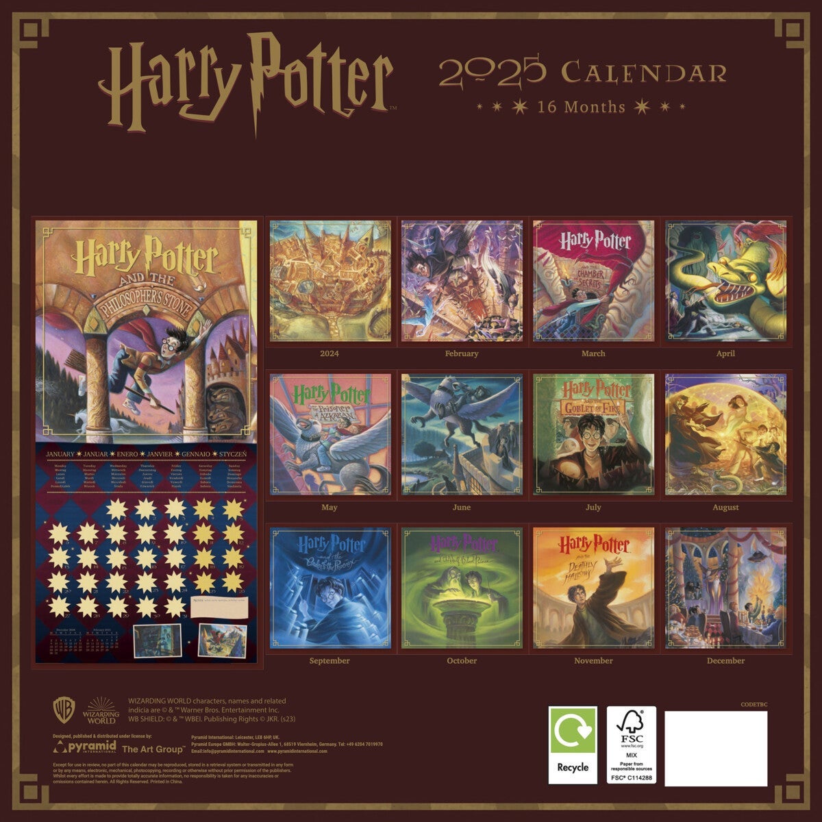 Kalender 2025 Harry Potter 30x30cm