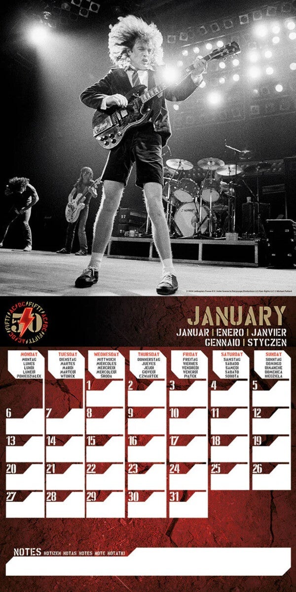 Kalender 2025 ACDC 30x30cm