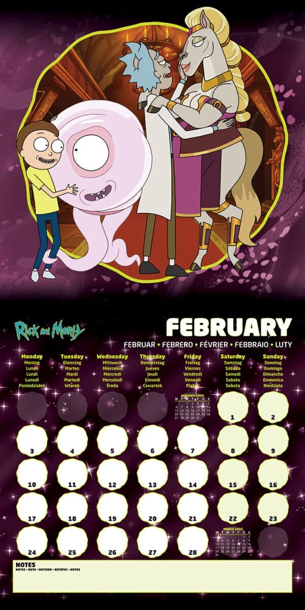 Kalender 2025 RICK AND MORTY 30x30cm