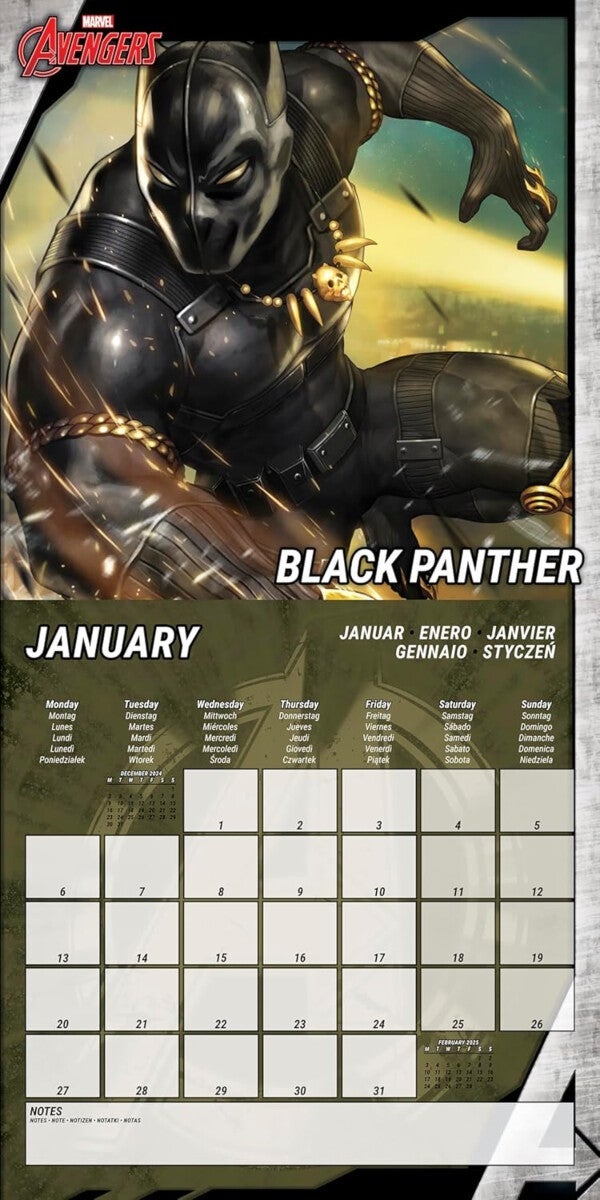 Avengers 2025 Square Calendar