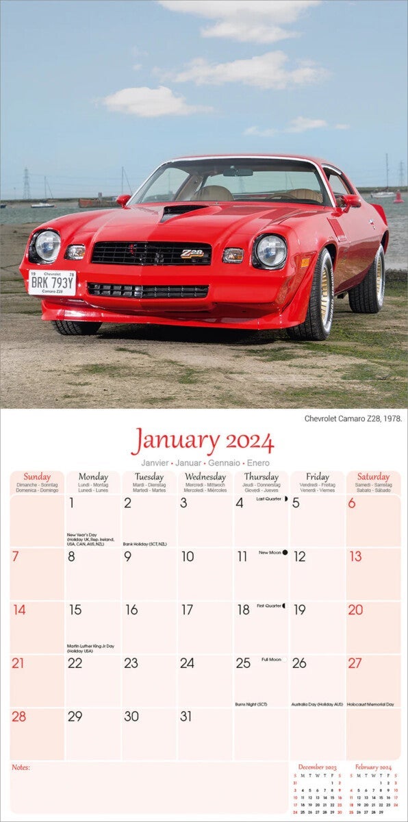 Kalender 2024 Am Classic Cars 30x30cm