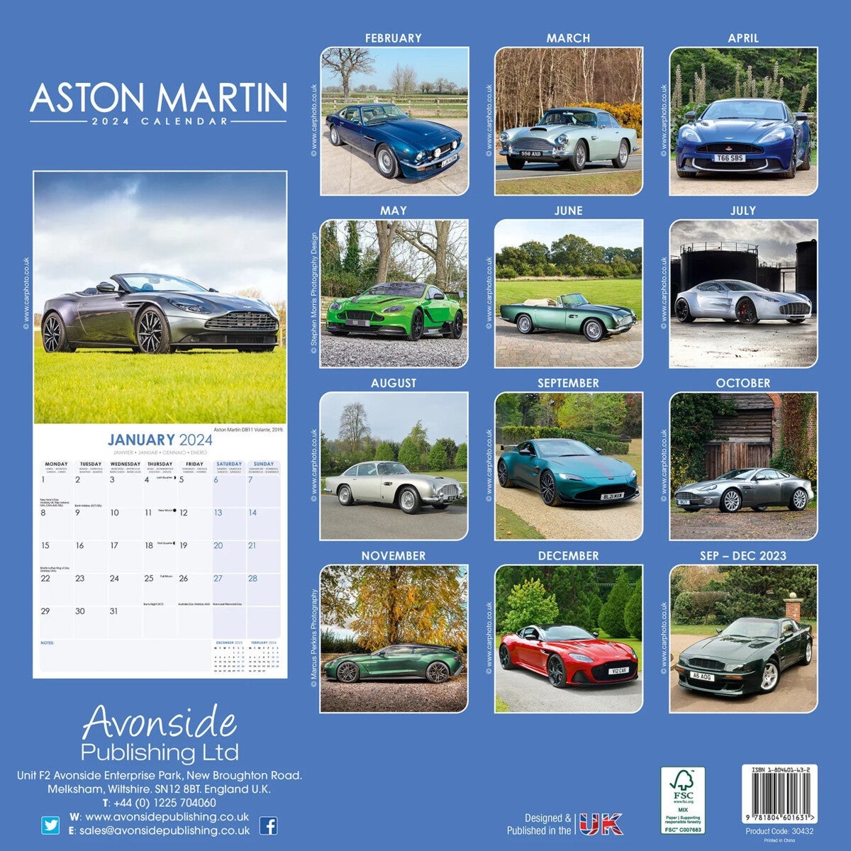 Kalender 2024 Aston Martin 30x30cm