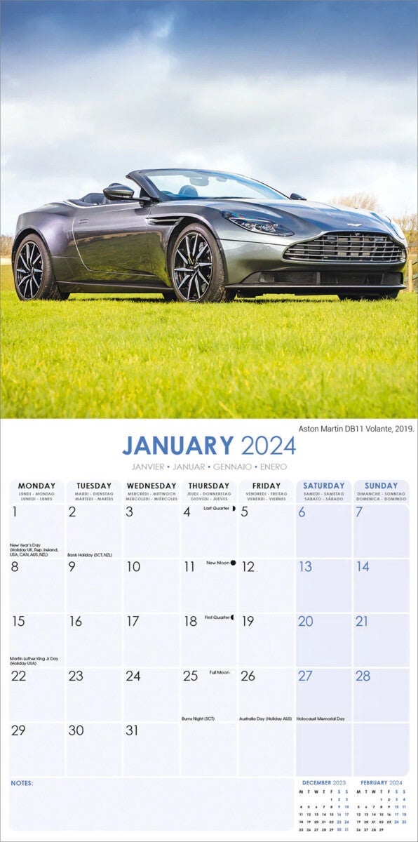 Kalender 2024 Aston Martin 30x30cm