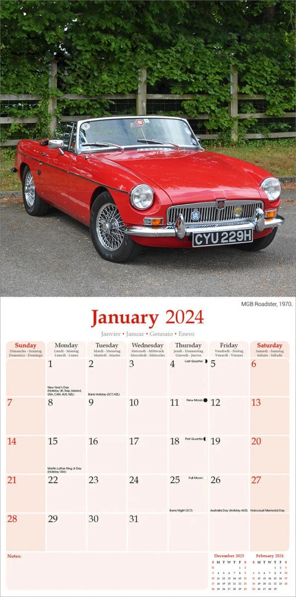 Kalender 2024 Classic Sport Cars 30x30cm