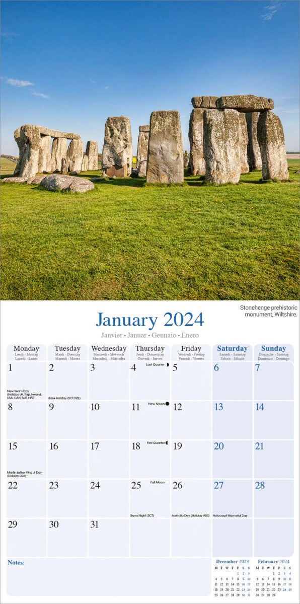 Kalender 2024 England 30x30cm