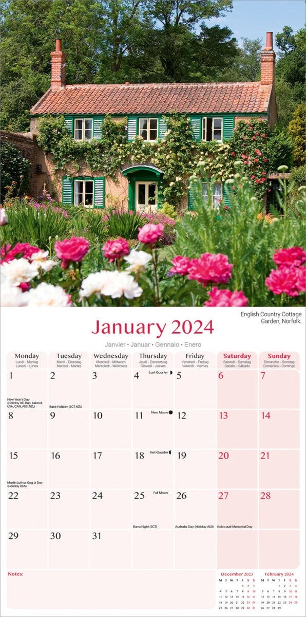 Kalender 2024 English Gardens 30x30cm