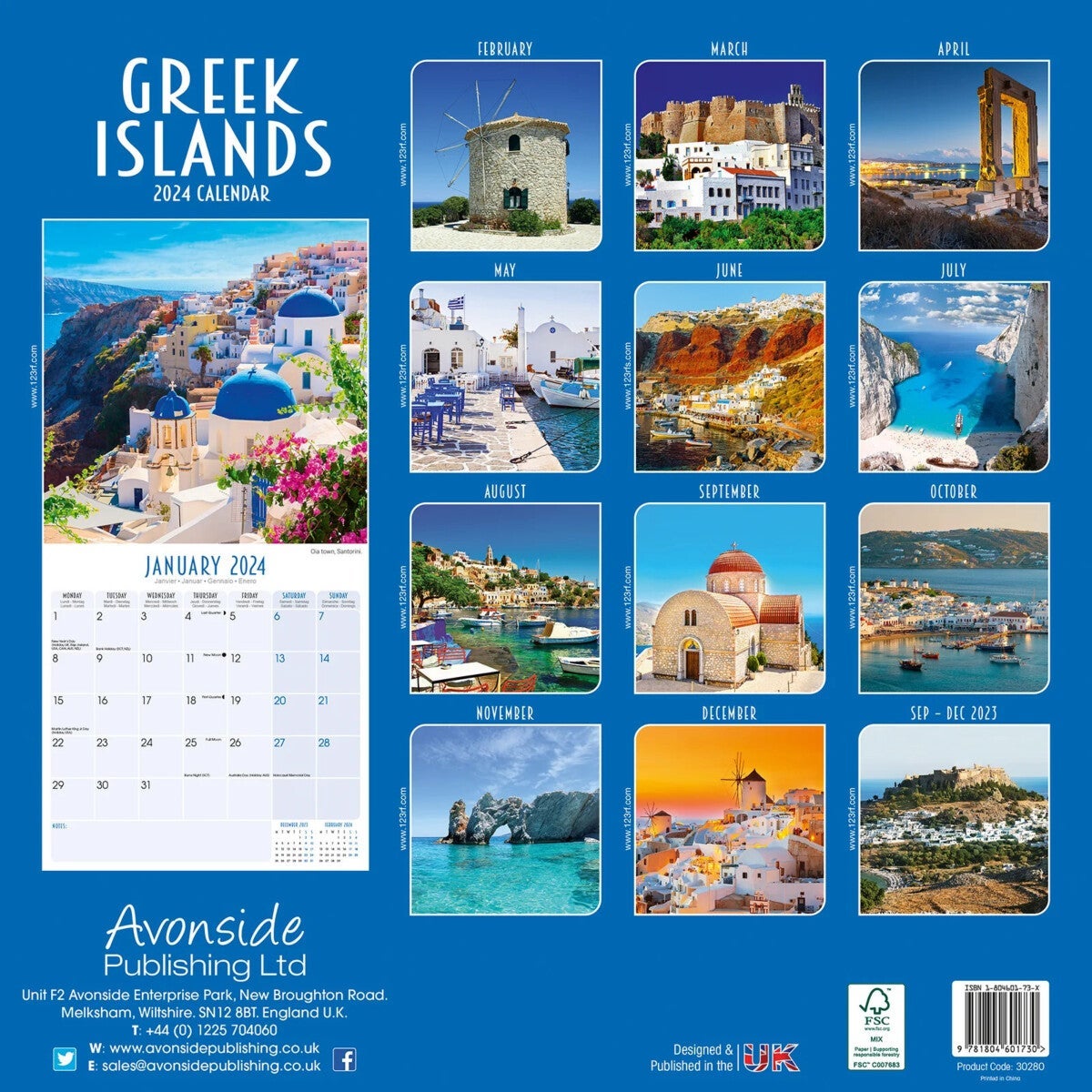 Kalender 2024 Greek Islands 30x30cm