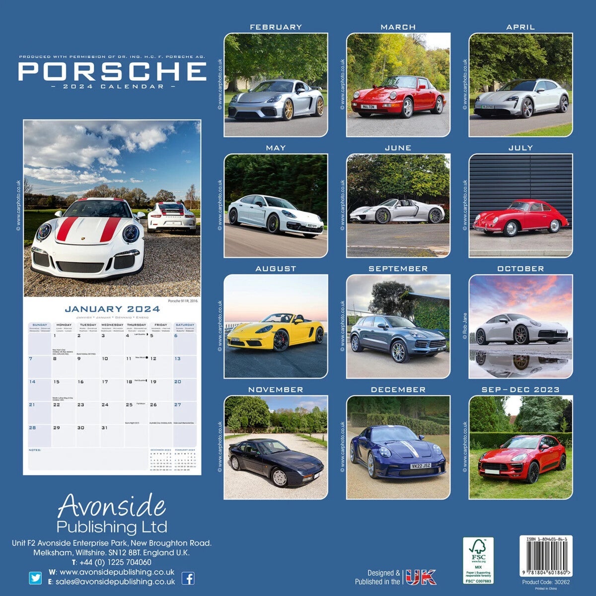Kalender 2024 Porsche 30x30cm