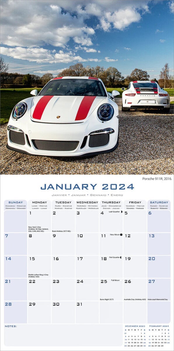 Kalender 2024 Porsche 30x30cm