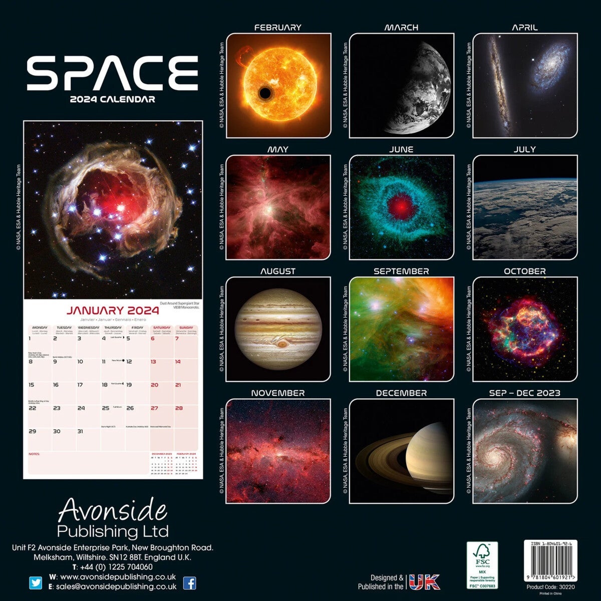 Kalender 2024 Spaced Out 30x30cm