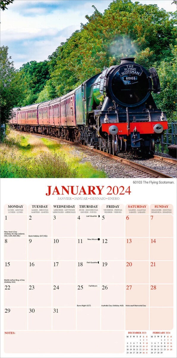 Kalender 2024 Steam Trains 30x30cm