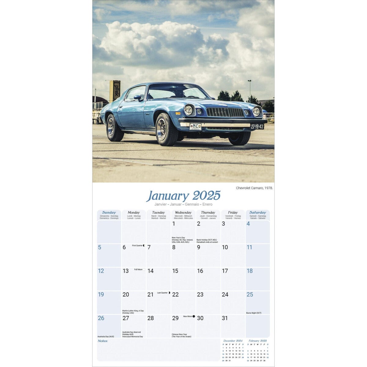 Kalender 2025 Am Classic Cars 30x30cm