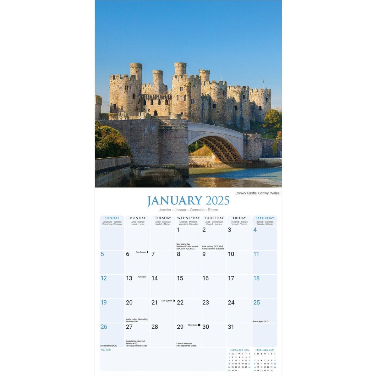 Kalender 2025 Castles 30x30cm