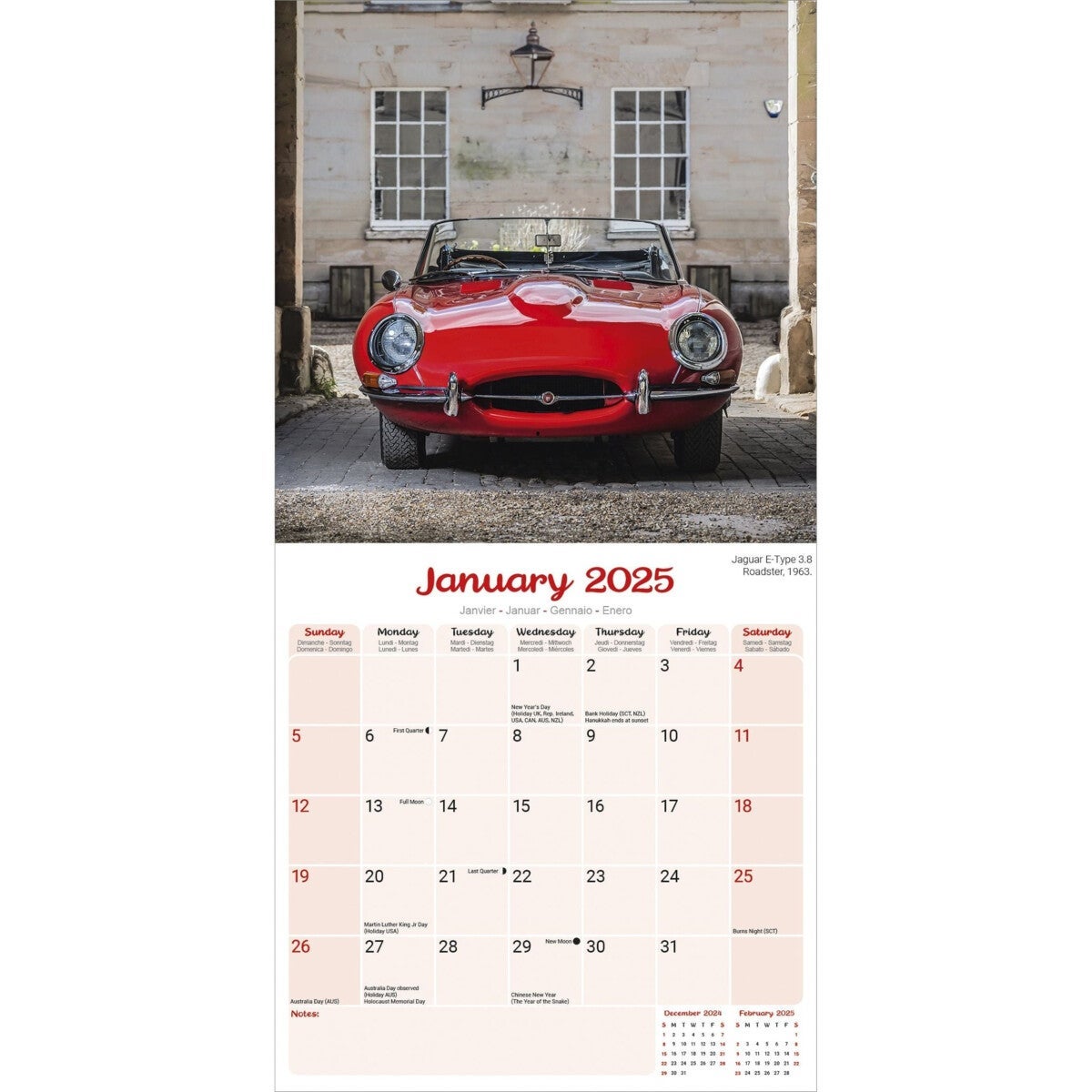 Kalender 2025 Classic Cars 30x30cm