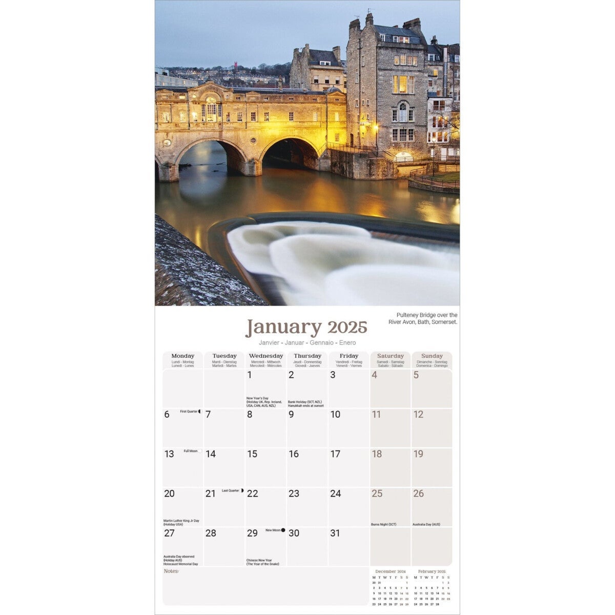 Kalender 2025 England 30x30cm