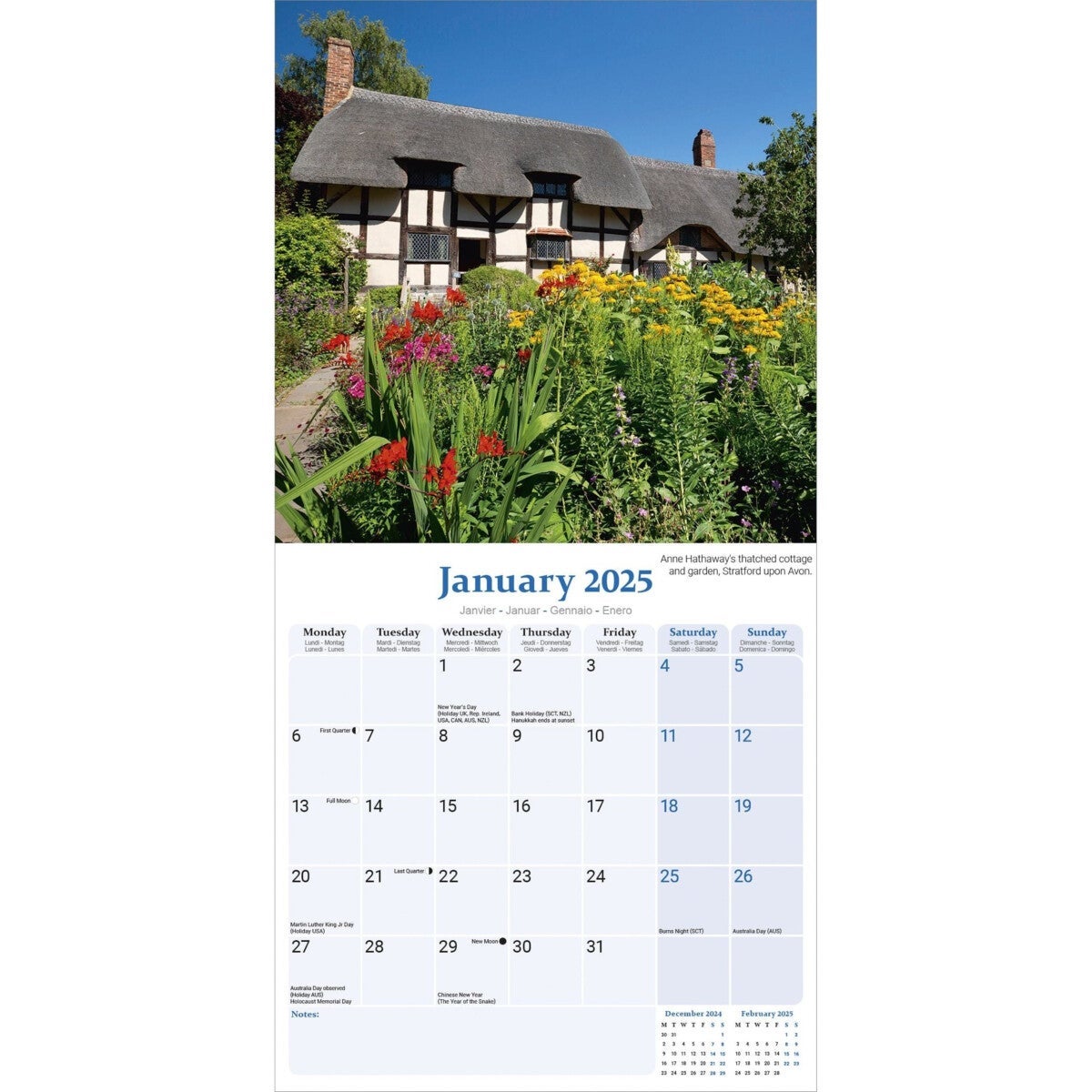Kalender 2025 English Gardens 30x30cm
