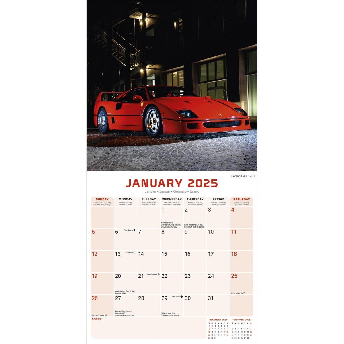 Kalender 2025 Ferrari 30x30cm