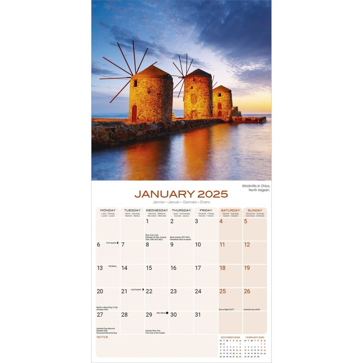 Kalender 2025 Greek Islands 30x30cm