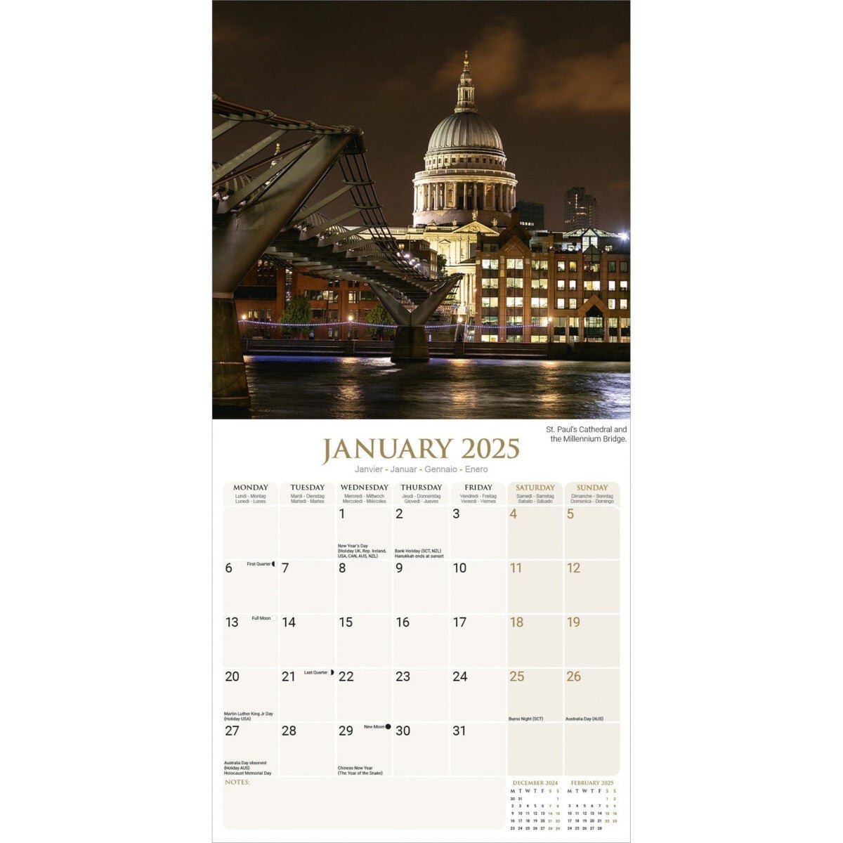 Kalender 2025 London 30x30cm