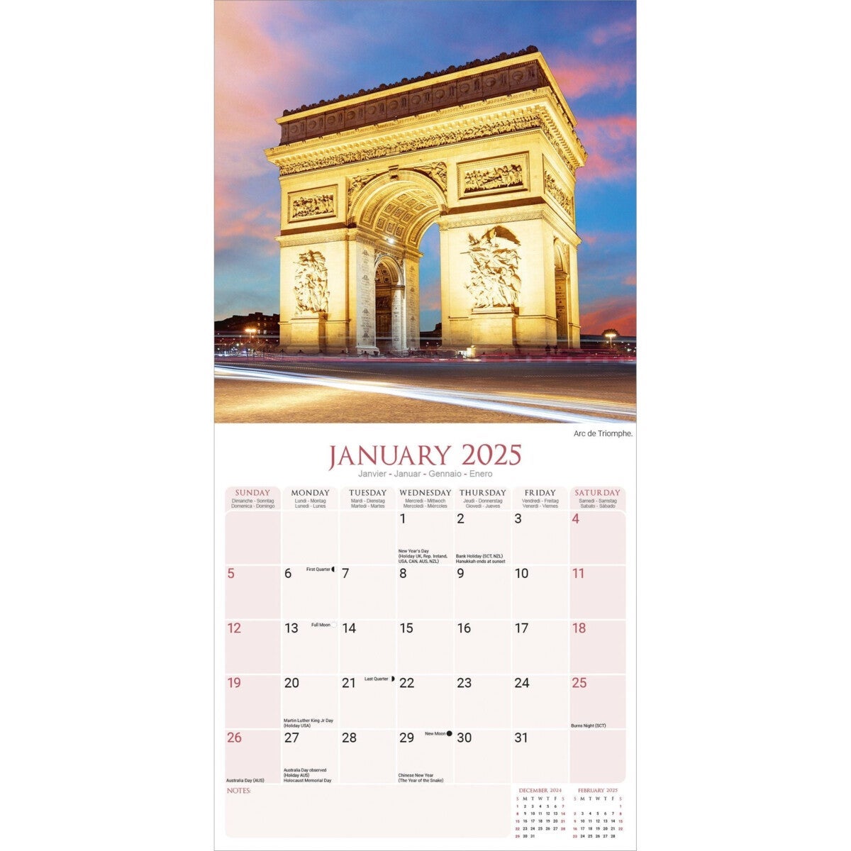 Kalender 2025 Paris 30x30cm