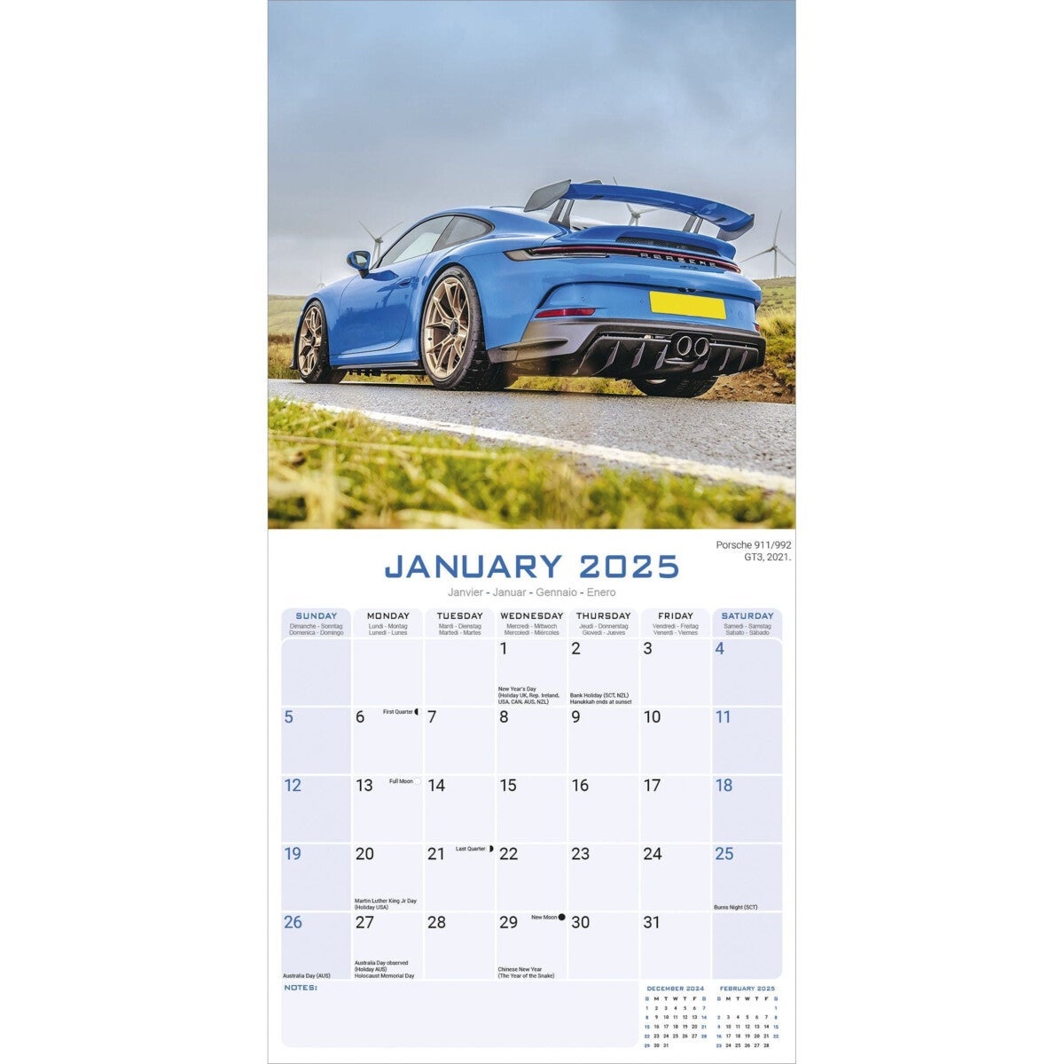 Kalender 2025 Porsche 30x30cm