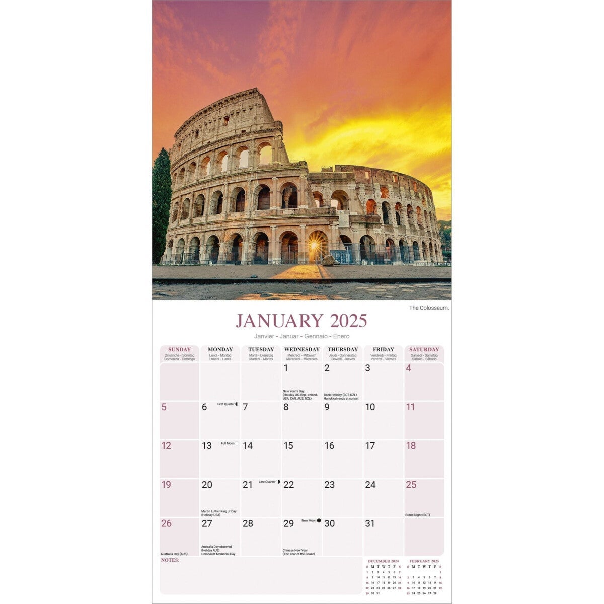 Kalender 2025 Rome 30x30cm