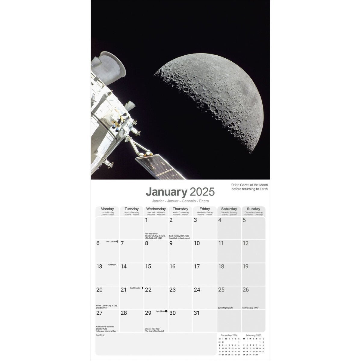 Kalender 2025 Space 30x30cm