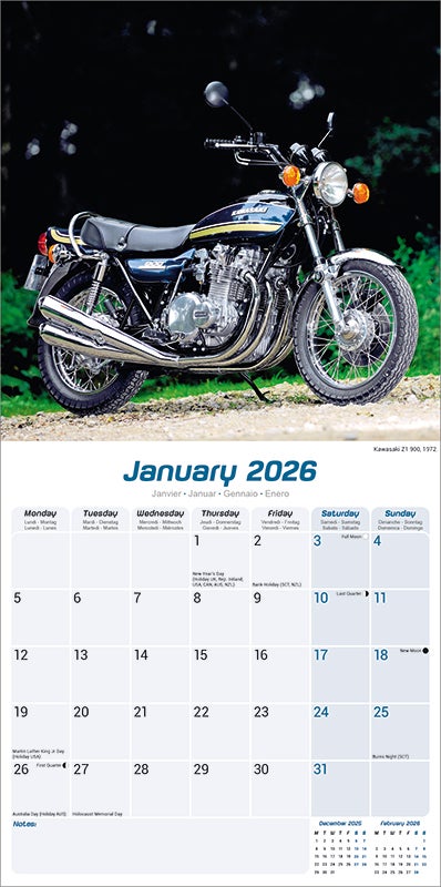 Kalender 2026 30x30 70's Superbikes