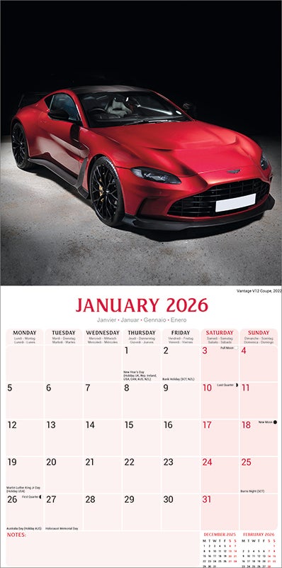 Kalender 2026 30x30 Aston Martin